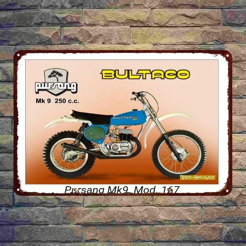 Retro Tin Motorcycle Wall Art for Cafe Bar Garage Decor