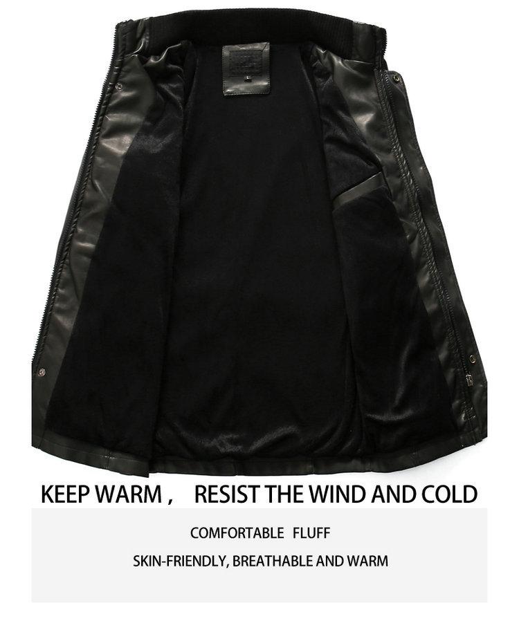 Men's Plus Size Washed PU Leather Motorcycle Jacket
