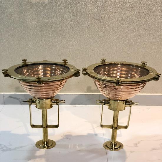 Nautical Marine Wiska Brass, Copper Fluted Cargo Κρεμαστό Φωτιστικό Σετ 2 τεμαχίων