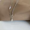 Collar de perlas barrocas irregulares de plata esterlina 925 para mujer, collar con cierre OT geométrico, joyería de fiesta nueva