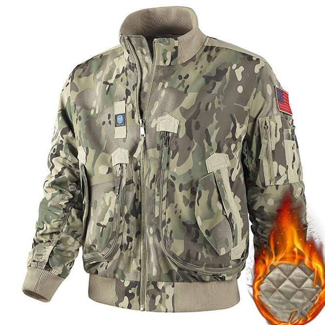 Winter Cotton-padded Men's Camouflage Jacket Outdoor Loose Tactical Jacket Military Style Cold-proof Workwear Baseball Jacket
