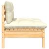 Vidaxl 3-Cz. Set da Giardino, Cuscini Crema, Pino