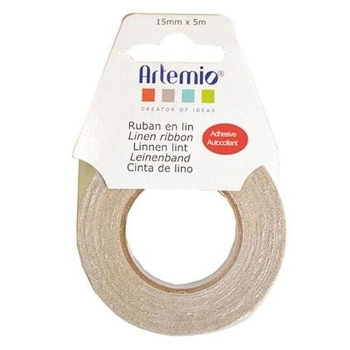 2 rubans en lin adhésif 5 m x 15 mm