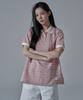 WAARFORWOMAN Wt-61 Rugby Half Collar Short Sleeve T-Shirt_Pink