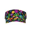 Hippie Flowers Sports Visor Sun Hat Women Lightweight Packable Cooling Baseball Hat Adjustable Wide Brim Cap for Running Tennis