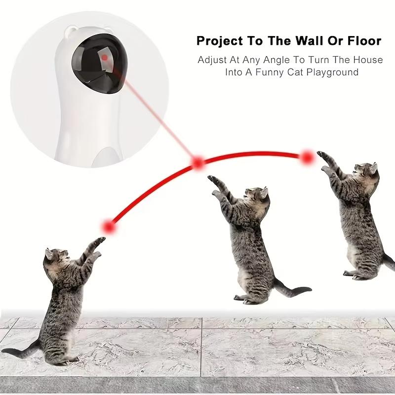 Automatic Laser Cat Toy with Spinning Laser for Cats - Interactive Play Mode, Adjustable Speed, 15-Minute Timer, USB or Battery