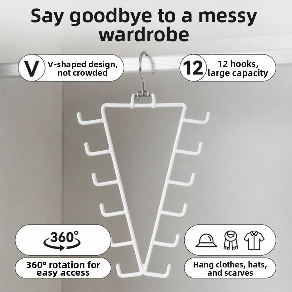 Space Saving Double Sided Hanger Metal Hat Rack Durable V Shaped Hanger  for Wardrobe