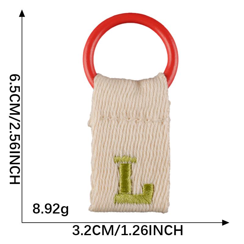 Korean-Inspired Couple Name Tag Backpack Keychain with 26 Letters Embroidered Ribbon