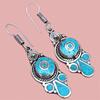 Tibetan Turquoise Coral Red Earrings Nepali Tribal 12gms 1.5" 1.6" Chunky Gift