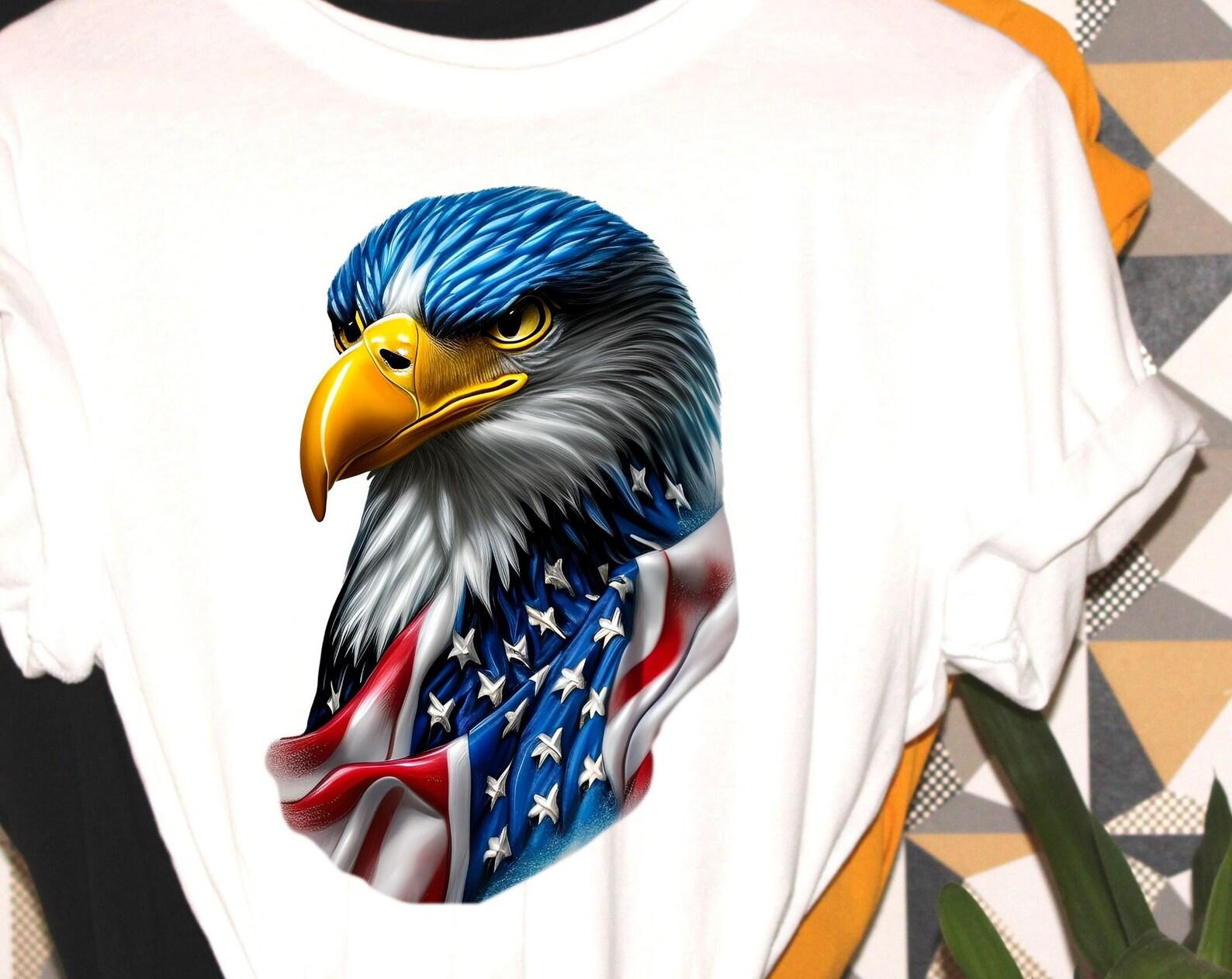 American Bald Eagle, patriotic tshirt, patriotic shirt, great patriotic gift, red white and blue eagle, fun tshirt 4XL
