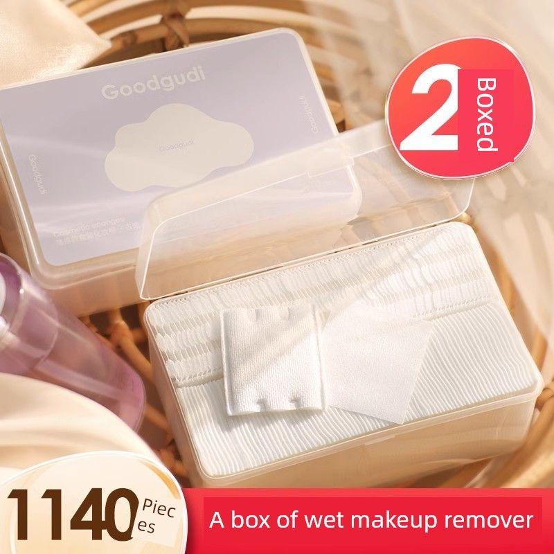 

570 Pieces Thick Thin Section Dual-Purpose Hydrating Tissue Cotton Puff 2 Boxes: Mixed Cotton Pads [1140 Pieces]