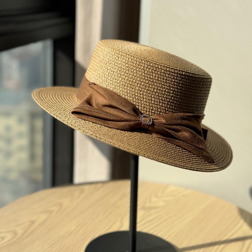 French Straw Top Hat Women's Spring Summer Straw Hat Fashion Sunshade Sun Protection Hat Casual