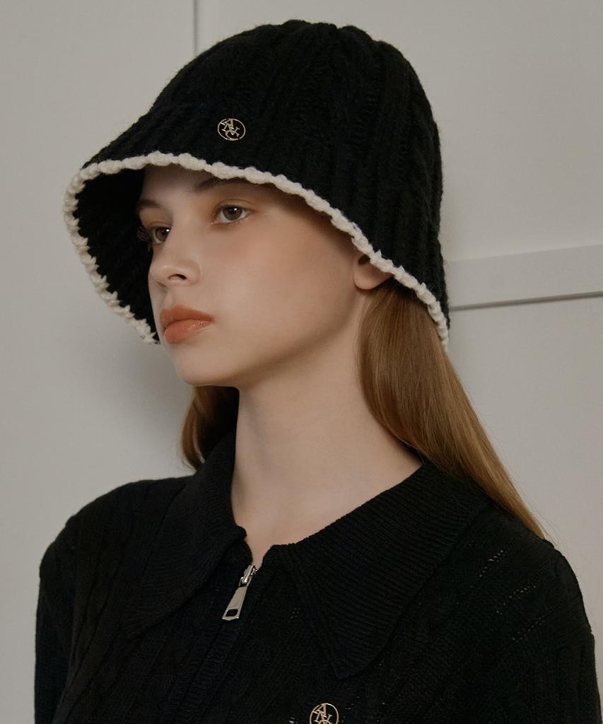 ANOETIC Anc Wool Twisted Bucket Hat_Black
