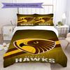 Hawthorn Hawks AFL Pattern Bedding,Quilt Set Quilt Cover Pillowcase Home Birthday Gift (1*duvet cover+2*pillowcase,without core)XSJT0917459