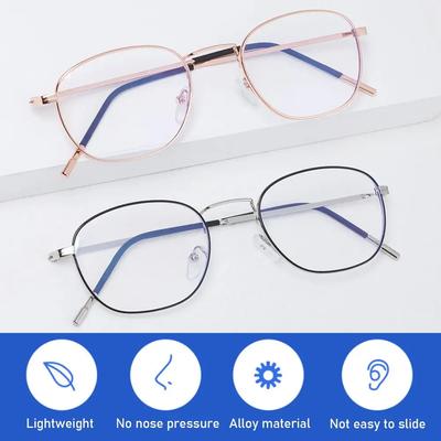 Männer Frauen Augenschutz Tragbare Metallbrille Blaulichtfilterbrille Ultraleichter Rahmen Computerbrille