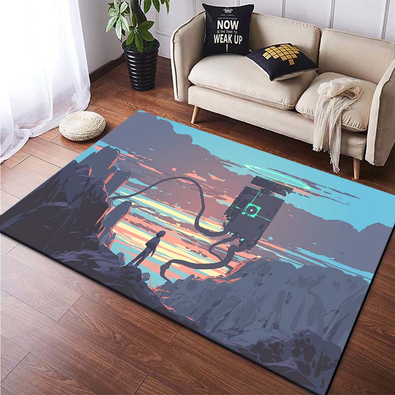 Japanische handgemalte Anime-Teppiche für Schlafzimmer Kinder Jungen- & Mädchenzimmerdekor Coole Fußmatten Wohnzimmerteppiche Rutschfeste Spielmatten