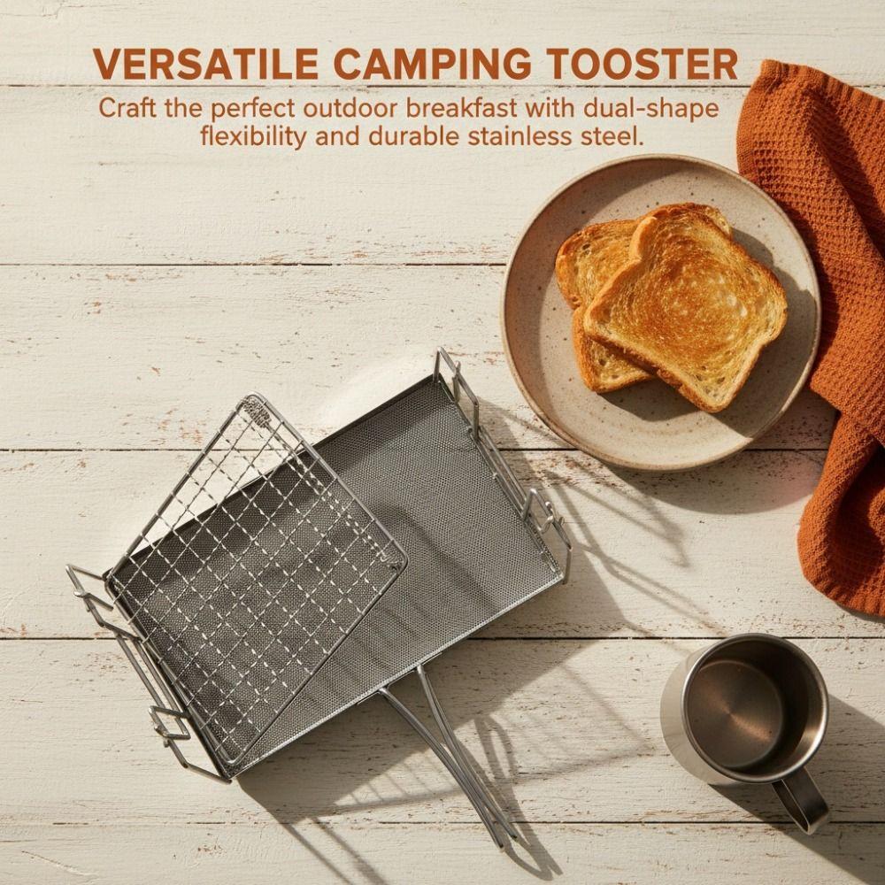 Foldable Camping Stove Toaster Stainless Steel Portable Toaster Outdoor Toaster  Backpacking