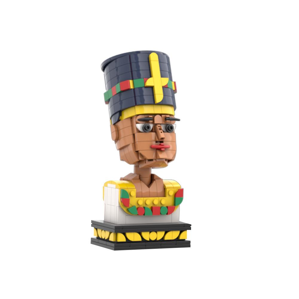 MOC Nefertiti Egypt queen Building Blocks Model Ancient Egypt Queen Figure Statue Bricks Assembly Educational Toys Kids Gifts