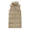 Winter Down Cotton Vest Vest Over Vest Knee Long Cotton Vest Women's Hooded Jacket
