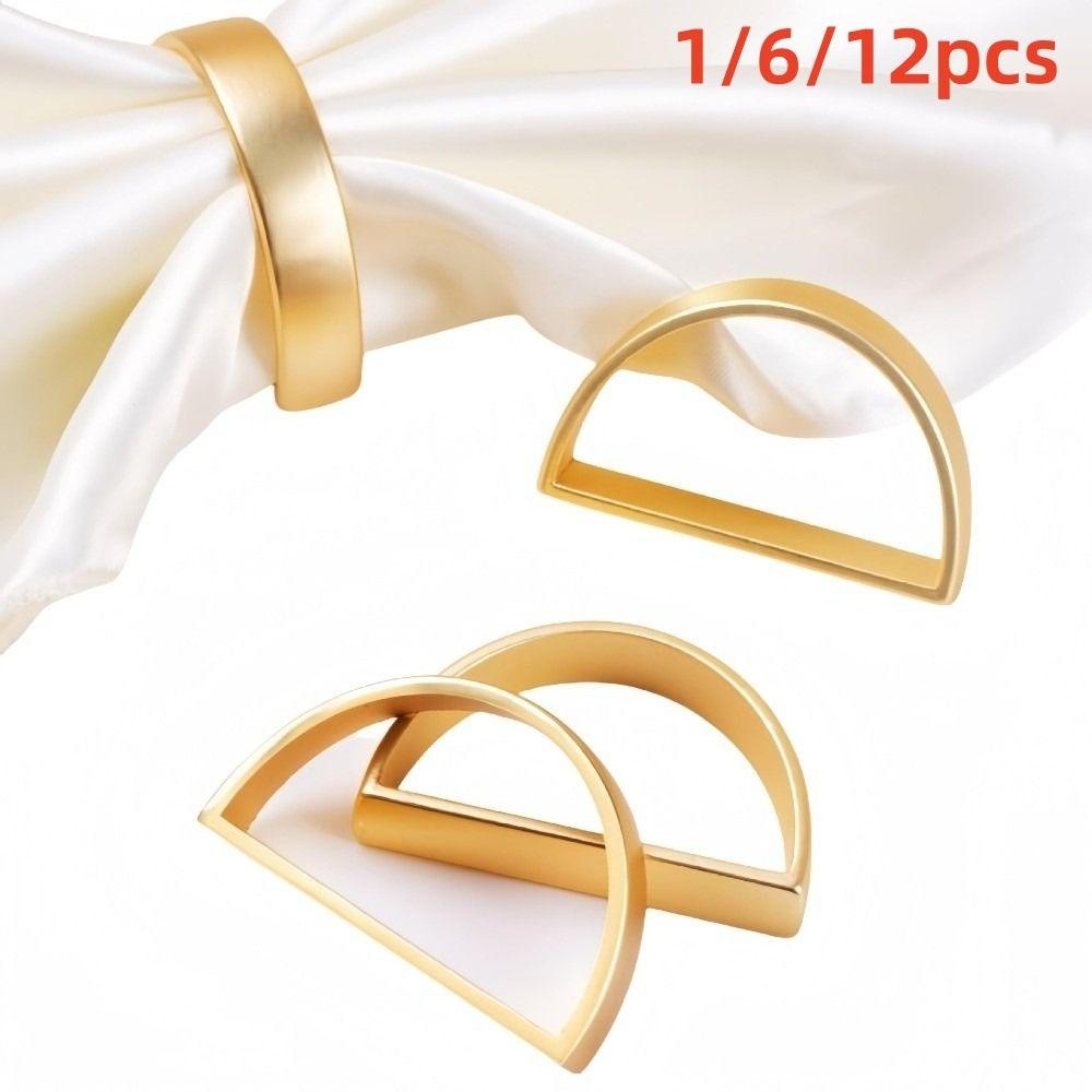 1/6/12pcs D-shaped Napkin Ring Buckles Modern Minimalist Dinnig Table Decoration  Kitchen