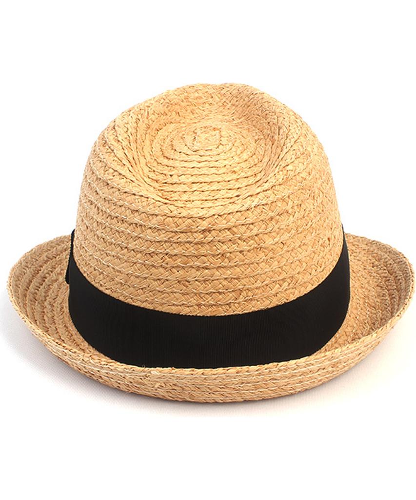 Yunibeosyeolkemiseuteuli Bu Raffia Line Beige Fedora Summer Hat