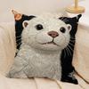 2D Scream Animals Retro Cushion Cover Silky Short Plush Invisible Zipper Dustproof Sofa Pillow Case For Home Decor
