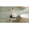 Gobelet Porte-brosse À Dents - Tesa - MOON BLACK - Verre Satiné - Noir Mat - Style Industriel