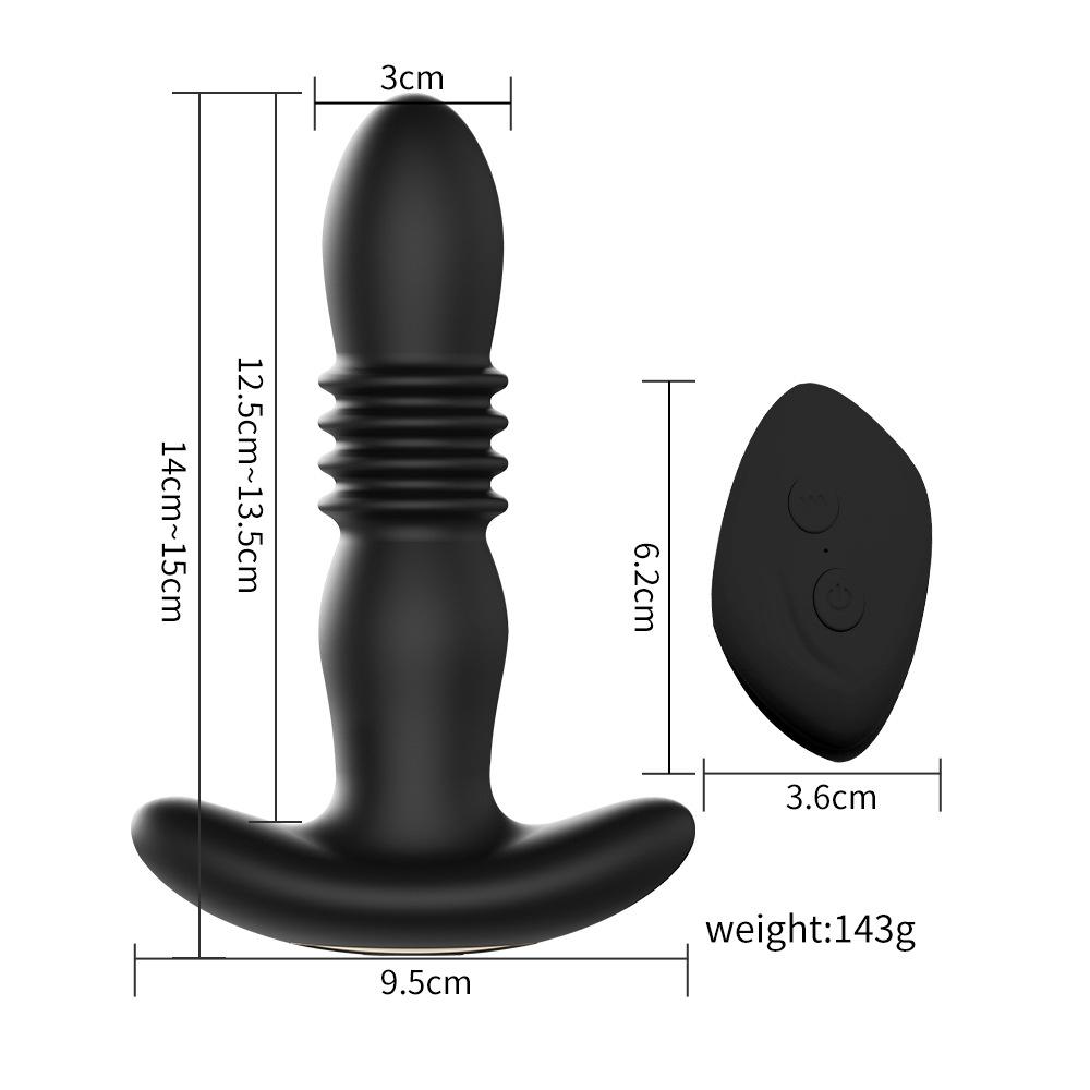 APP-Controlled Wireless Silicone Telescopic Vibrating Anal Plug for Climax and Massage