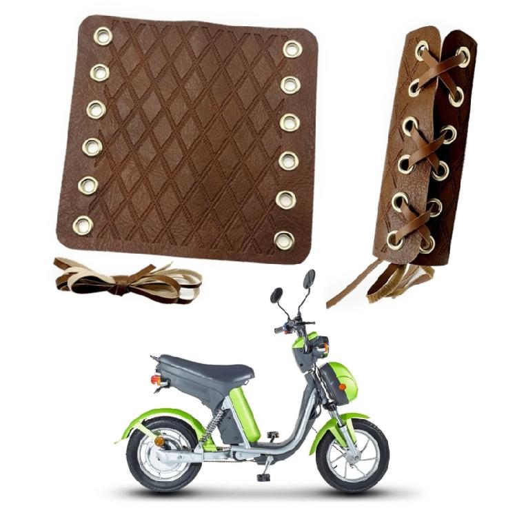 Ergonomic Bike Handle Grips Soft Leather Vintage Motorcycle Handle Grips Leather Bicycles Handlebar Cover Enduring