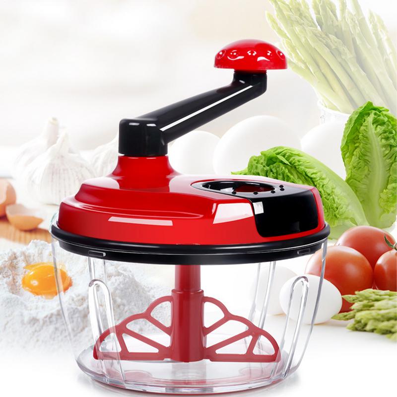 Garlic Chopper Vegetable Cutter Multifunctional Food Processor Manual Meat Grinder Onion Chili Cutter Hand Powered Crank Chopper