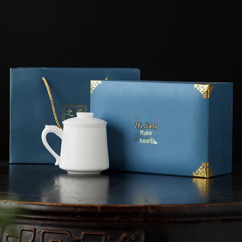 OLOEY Dehua White Porcelain Tea Infuser Mug