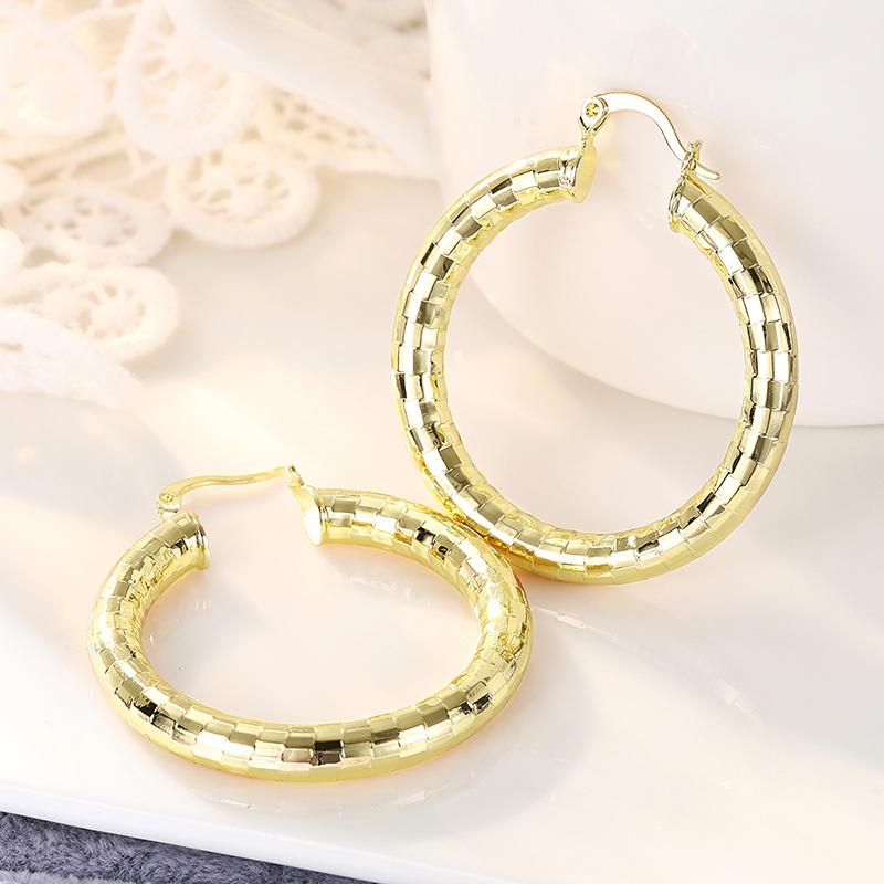 CAOSHI Vintage Exaggerated Hoop Earrings for Women Gorgeous Gold Color Earring Accessories Fashion Female Wedding Party Jewelry