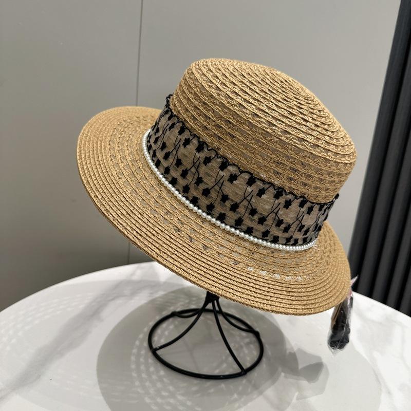 

Elegant Korean Style Paper Lace Bucket Hat with Bow Detail Summer Sun Protection Flat Top Fisherman Hat for Travel And Vacation M56-58cm хакі