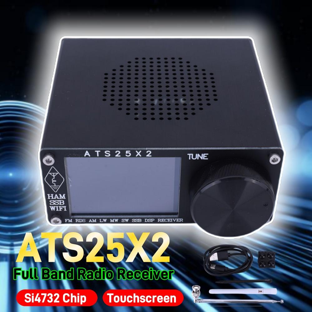 Professional ATS25X2 Full Band Radio Si4732 Receiver FM RDS SSB Aviation Band Type-C Charging BNC Antenna Port for HAM Radio