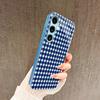 Blau weiß kleine Karos Handyhülle für Samsung Galaxy S26 S25 S24 S23 S22 FE Ultra Plus Integriertes Glasgefühl Bare Machine Männer Frauen