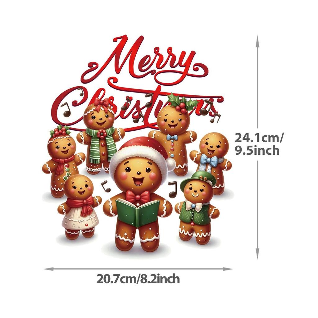 Beautiful Christmas ironing patches, cute gingerbread Diy T-shirts, clothes, stickers, sweatshirts, hats, heat transfer heat-pressed stickers