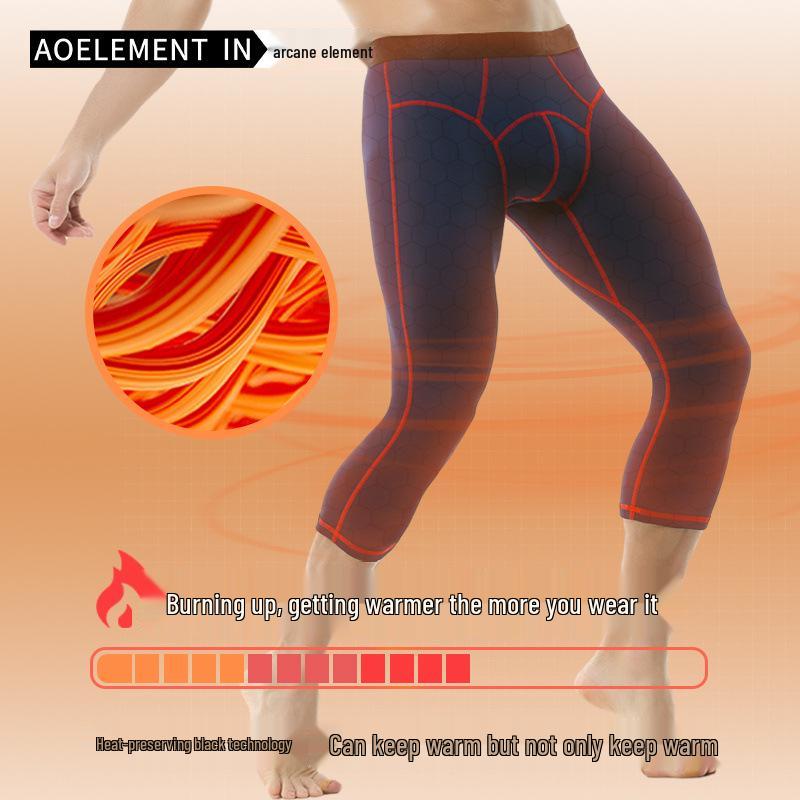 Men's Plus Size Wool-Blend Leggings: Warm, Slim-Fit Pants for Fall and Winter