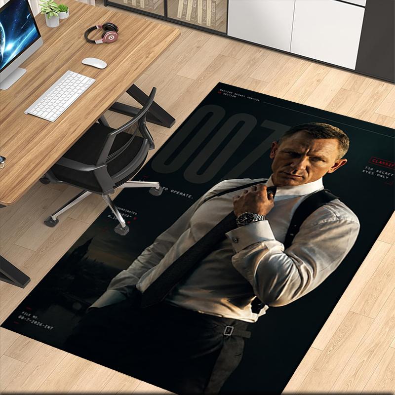 007 James Bond Printed Carpet, for Office Chair Living Room Bedroom Kitchen Room Decor Gifts.