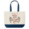 Shopping Bag - PLANETEE - Viviane Life Is Prettier - Blue - Cotton 40x45 Cm - Large Size