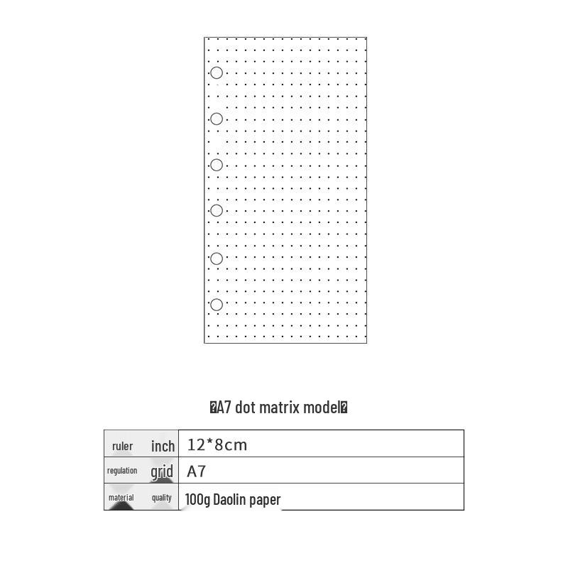 A6 6-Hole Notebook Refill: Blank, Grid, Lined Pages for Student Diaries