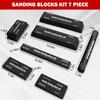 Sanding Block Kit of 7 with Sandpaper Sheet,Hand Abrasives Auto Body Sanding Block Set for Automotive Paint Sand