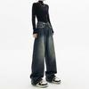 Women Vintage Baggy Wide Leg Jeans High Waist Straight Loose American Streetwear Casual Denim Trousers