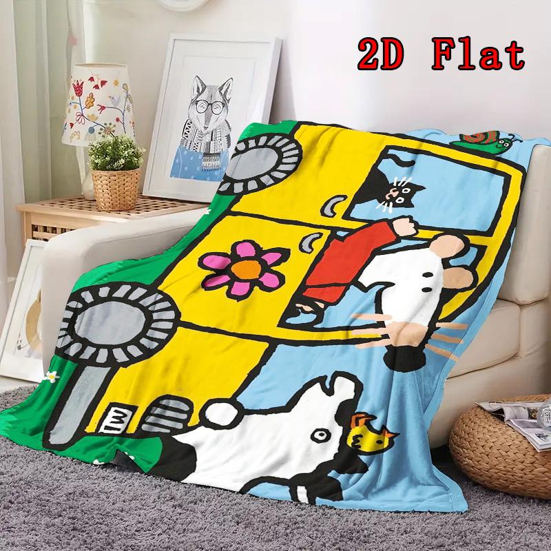 Messi Mouse 2D Flat Pattern Flannel Blanket High quality All Seasons Warmth and Comfort Perfect for Christmas Gifts.DMT0925391