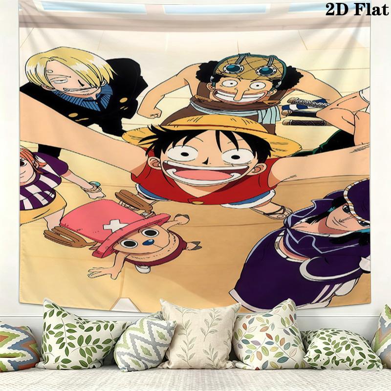 One Piece Monkey D Luffy Wall Tapestry Aesthetic Wall Hanging Printed Fabric Blanket Decorative Tapestries For Bedroom Living Room Home Decor