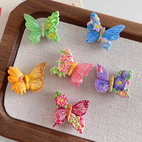 6Pcs Resin Butterfly Refrigerator Magnet 3D Flower Butterfly Fridge Magnet Home Kitchen Office Whiteboard Locker Magnetic Decoration