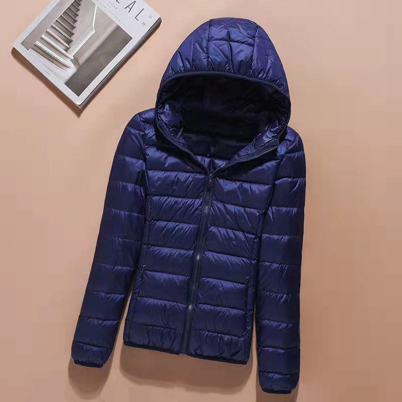 2023 Autumn/Winter Women's Slim Korean-Style Hooded Lightweight Down Jacket
