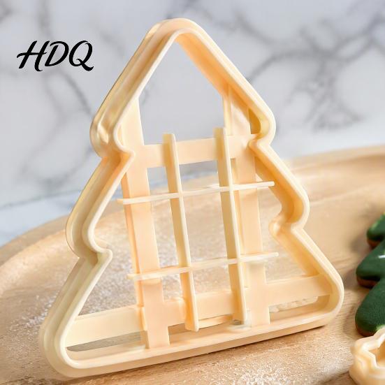 Holiday Cookie Molds Christmas TicTacToe Cutter Snowman Tree Shaped Mold for Cutters Baking DIY Biscuit Stamp Party