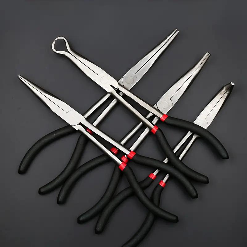 1pc 11-inch  Long Nose Pliers with Curved and Straight Tips - Ideal for Industrial, DIY Applications and Car Repair