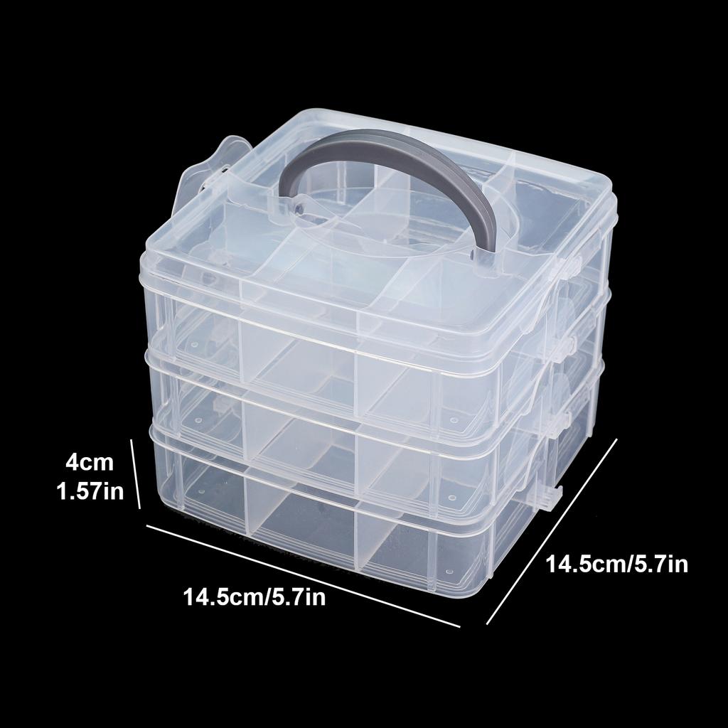 3 Layers Adjustable Storage Box, Jewelry Beads DIY Handmade Crafts Sewing Tools Stackable Sorting Box, Multifunctional Box,