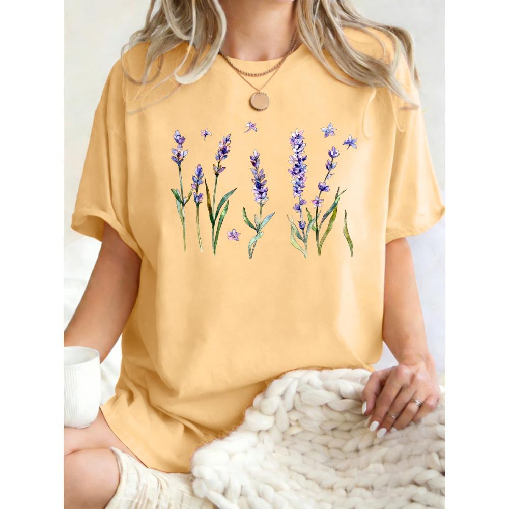Women's Tee - Colorful Space Cartoon Pattern Graphic, Playful Galaxy Print Design for Casual Daily Wear